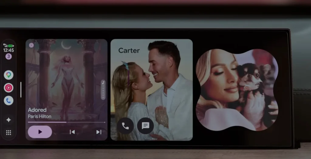 Paris Hilton previews Android Auto with Gemini AI, HD video, Google Maps upgrades and customizable features inside a Genesis GV80